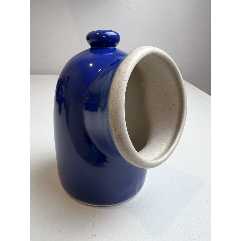 COBALT BLUE Ceramic Salt Pig‎ Cellar Hand Glazed - 4.5" Tall #1